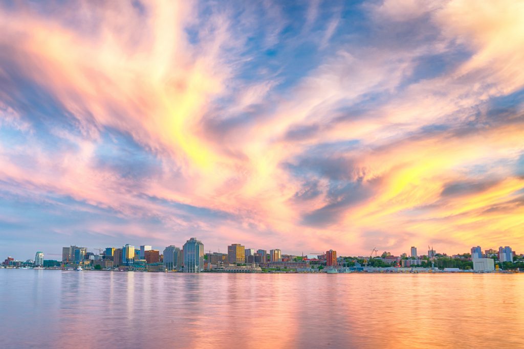 Halifax skyline at sunset