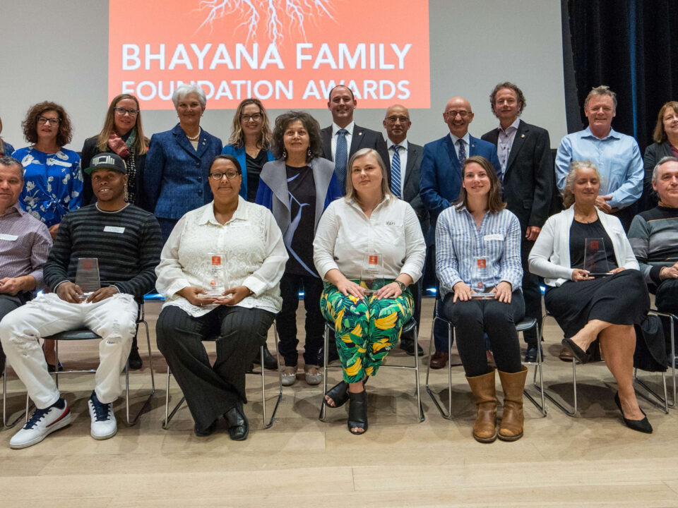 Group photo of the winners of the 2019 Bhayana Family Foundation Awards and their organizations' executive directors