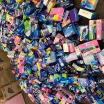 A massive pile of menstrual products