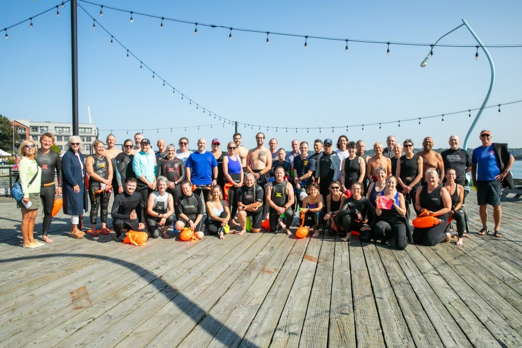 Dozens of swimmers made waves at Province of Nova Scotia harbour swims across the province.