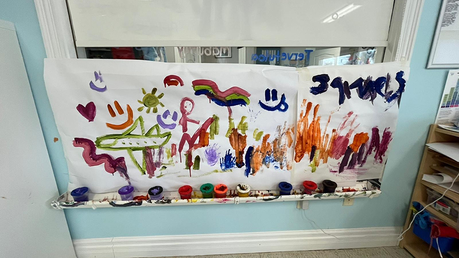 A painting made by children participants from Maggie's Place